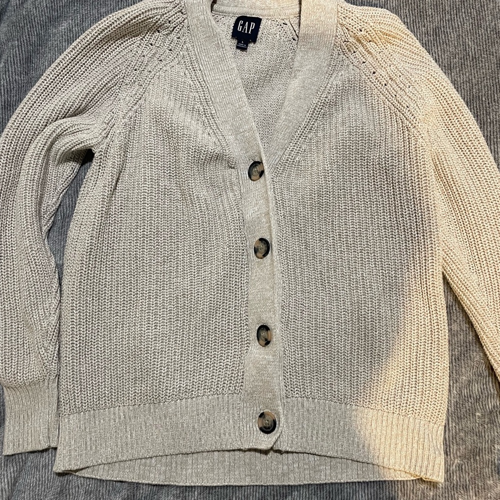 GAP Women's Beige Button-Up Cardigan